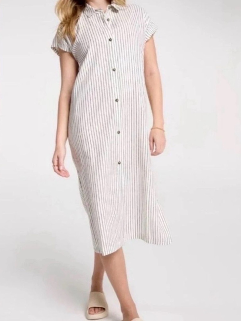 CALIA Women's Extended Sleeve Button Down Swim Cover up M